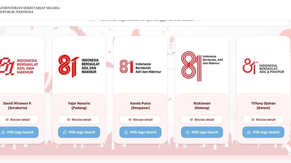 Lima Desain Logo HUT ke-81 RI Masuk Tahap Akhir, Presiden Libatkan Publik dalam Pemilihan